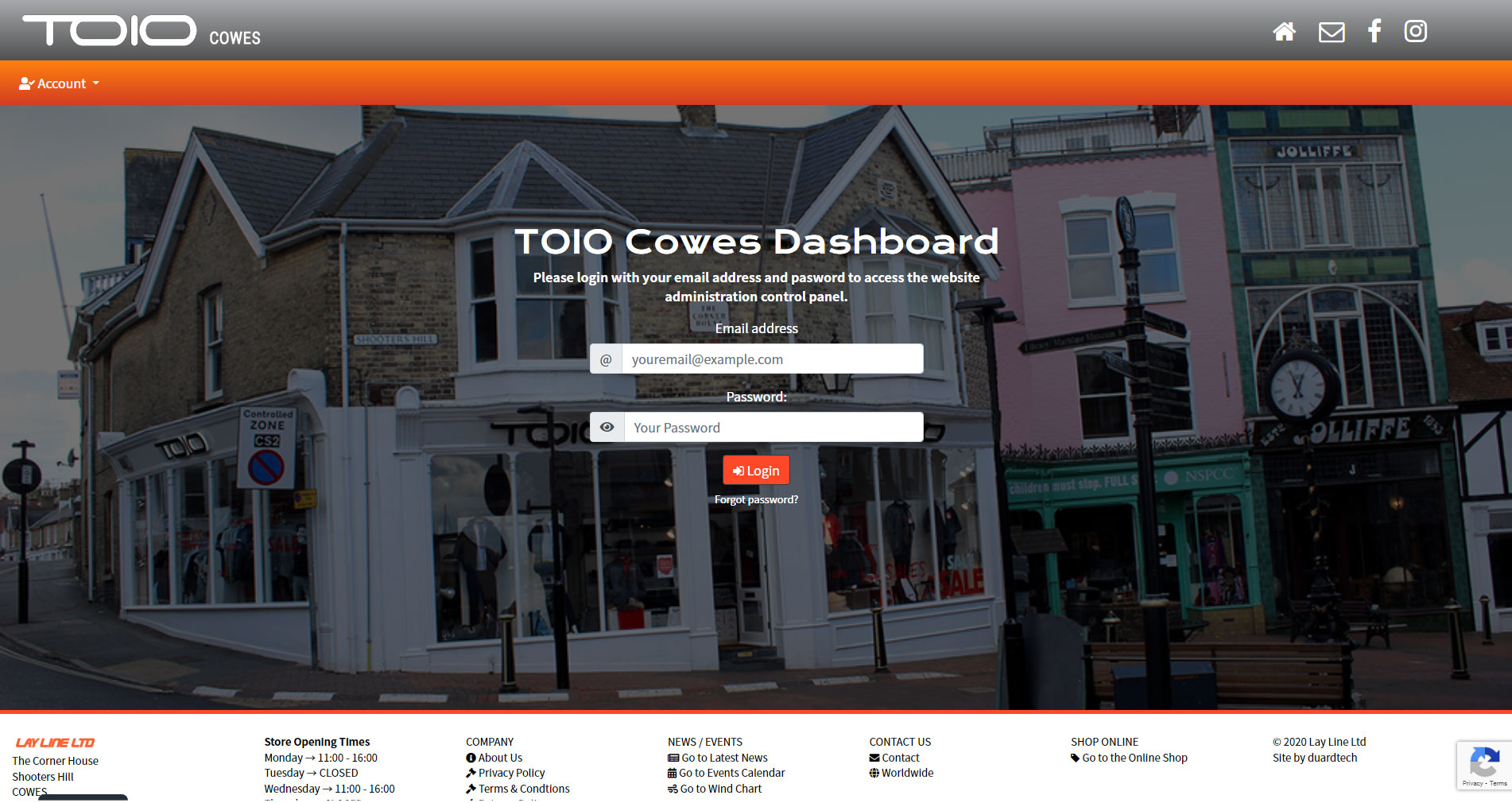 Toio Cowes Dashboard